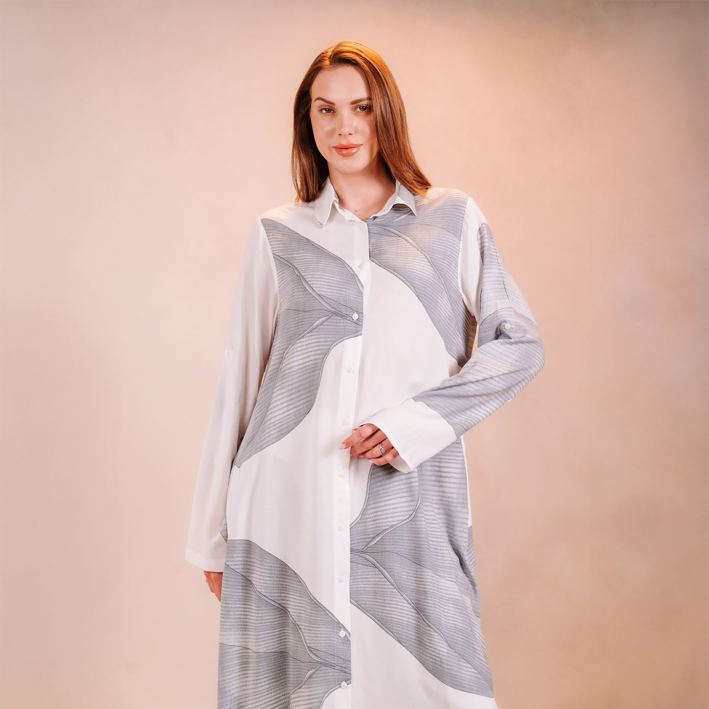 Long Printed Cardigan