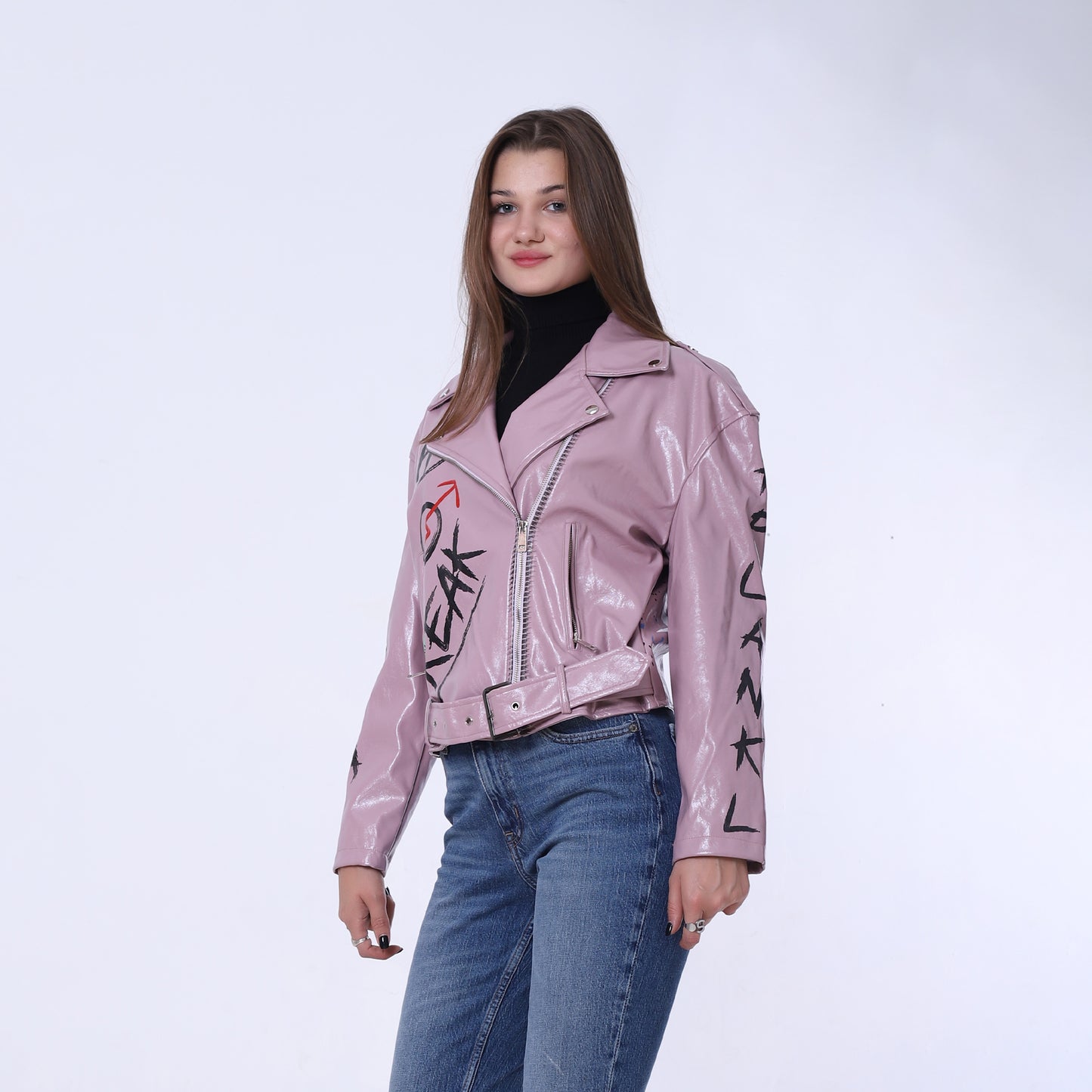 Printed Leather Jacket