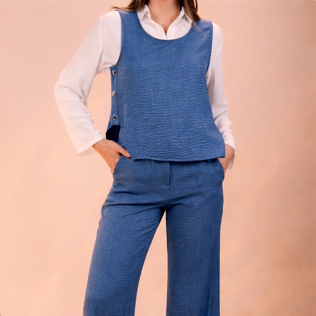 Side-Button Blouse