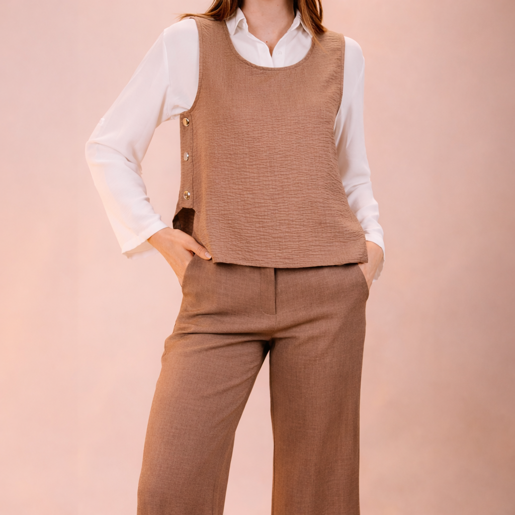Side-Button Blouse