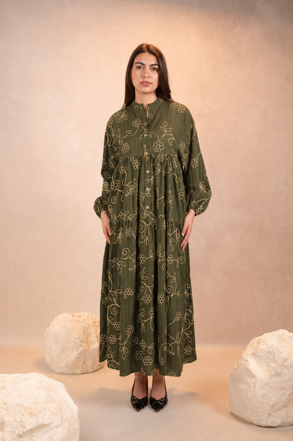 Embroidered Long Dress