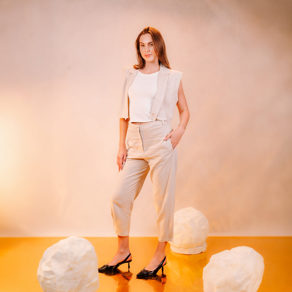 Crop Linen Vest