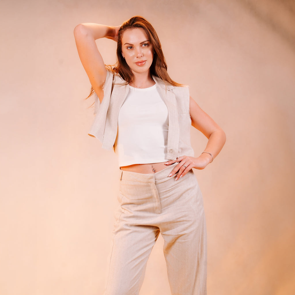 Crop Linen Vest