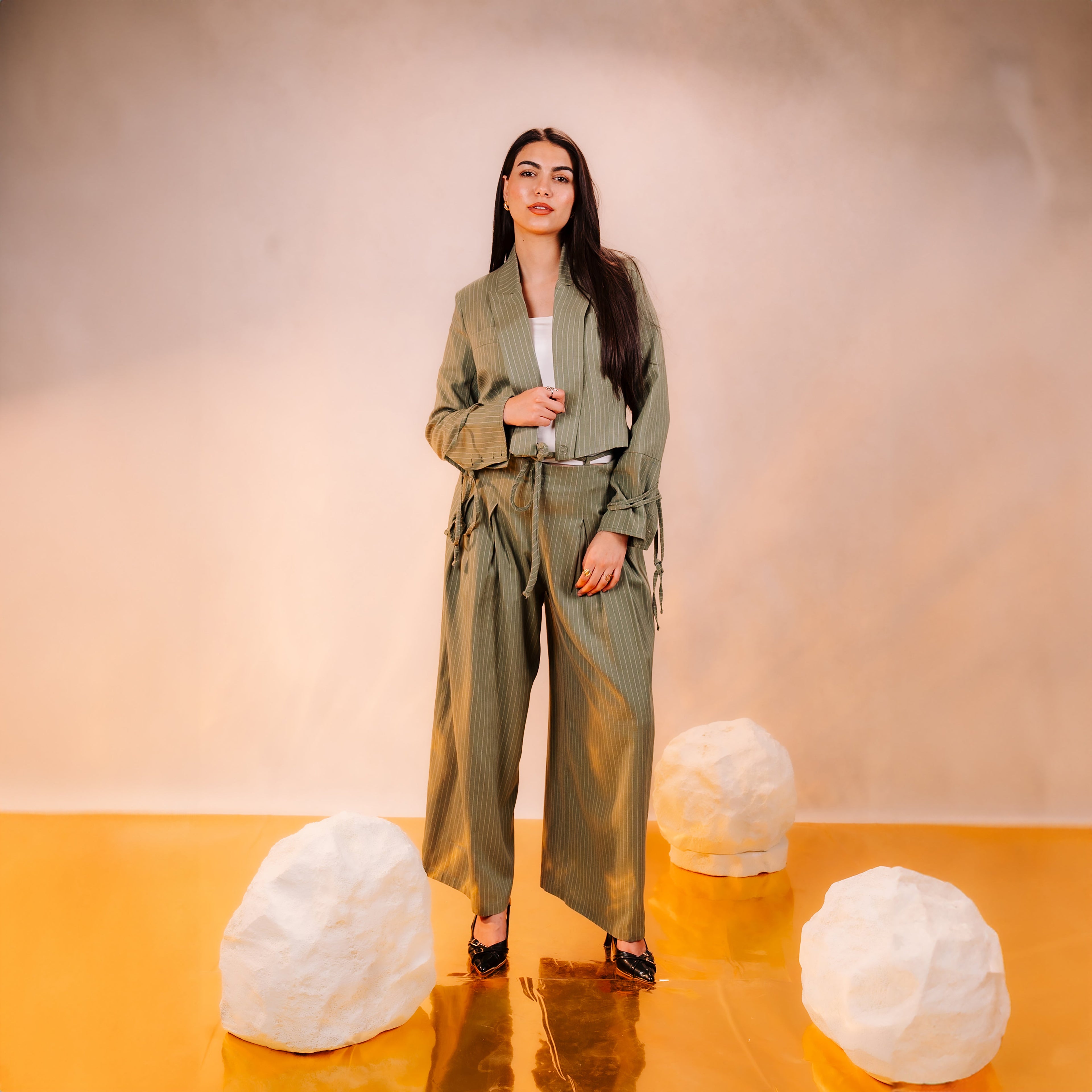 Linen stripped  Set