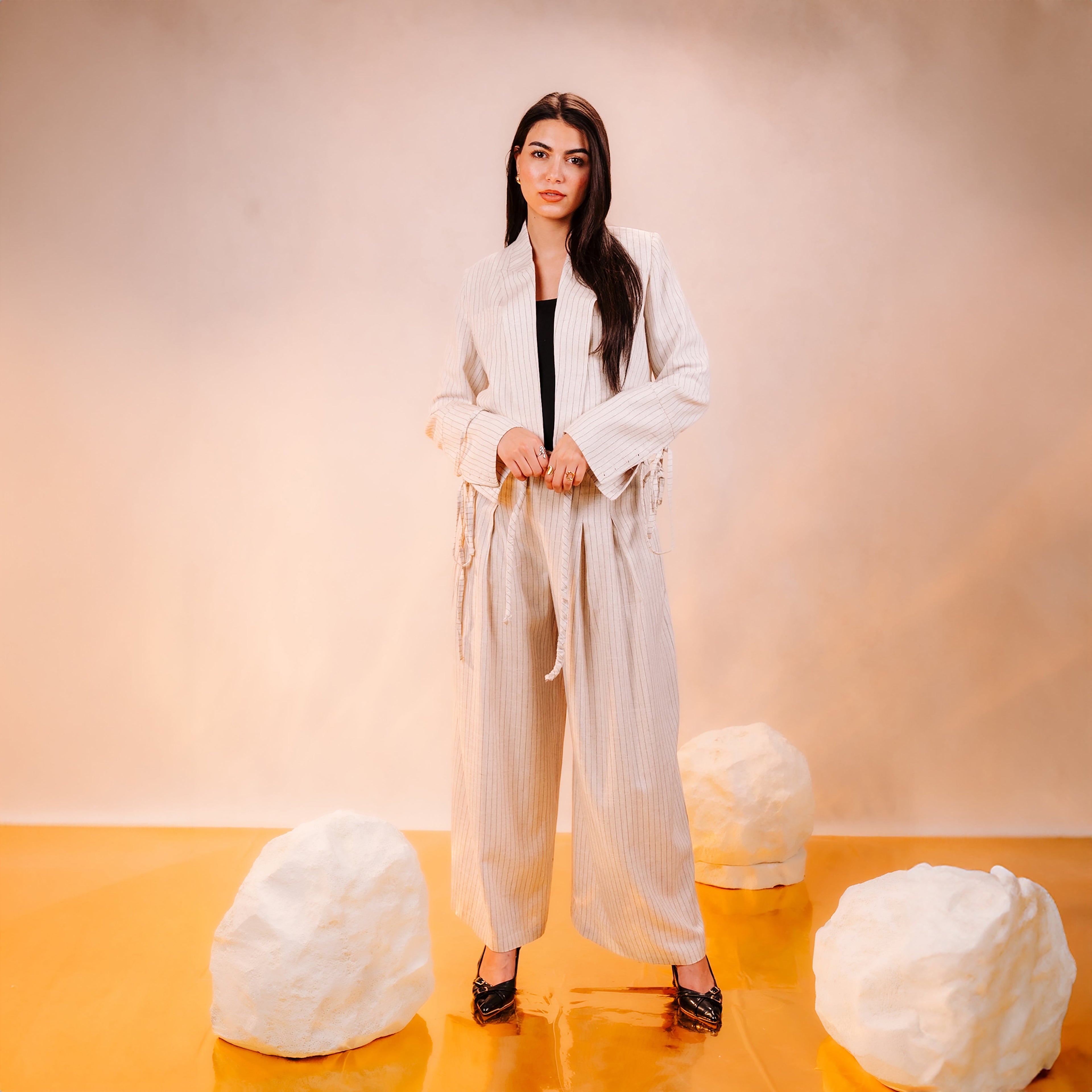 Linen stripped  Set