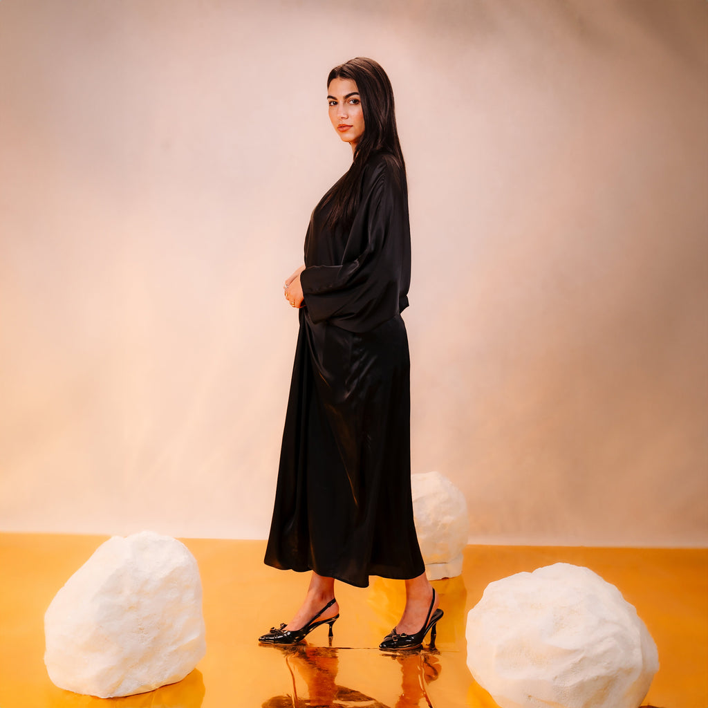 Satin Skirt Suit