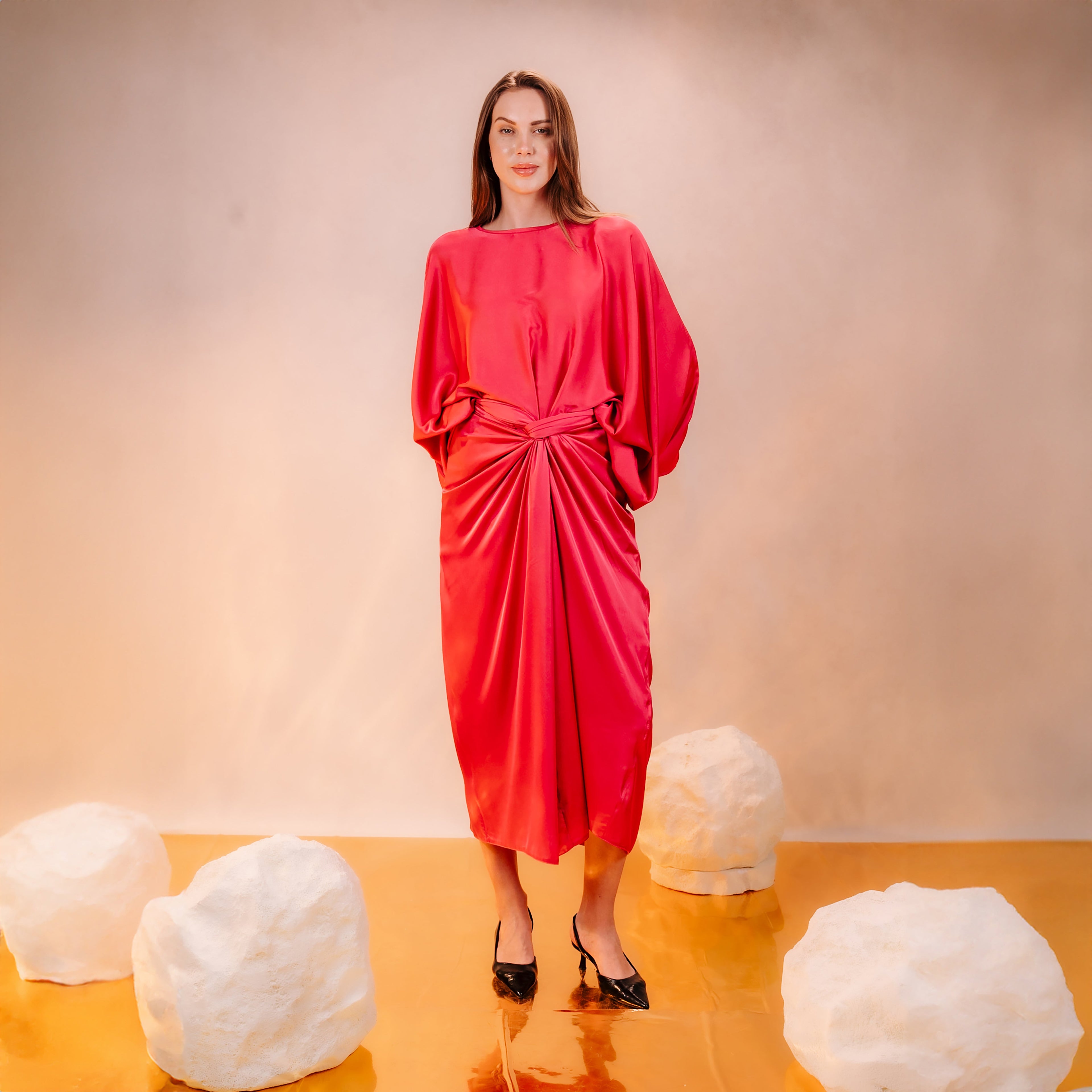 Satin Skirt Suit