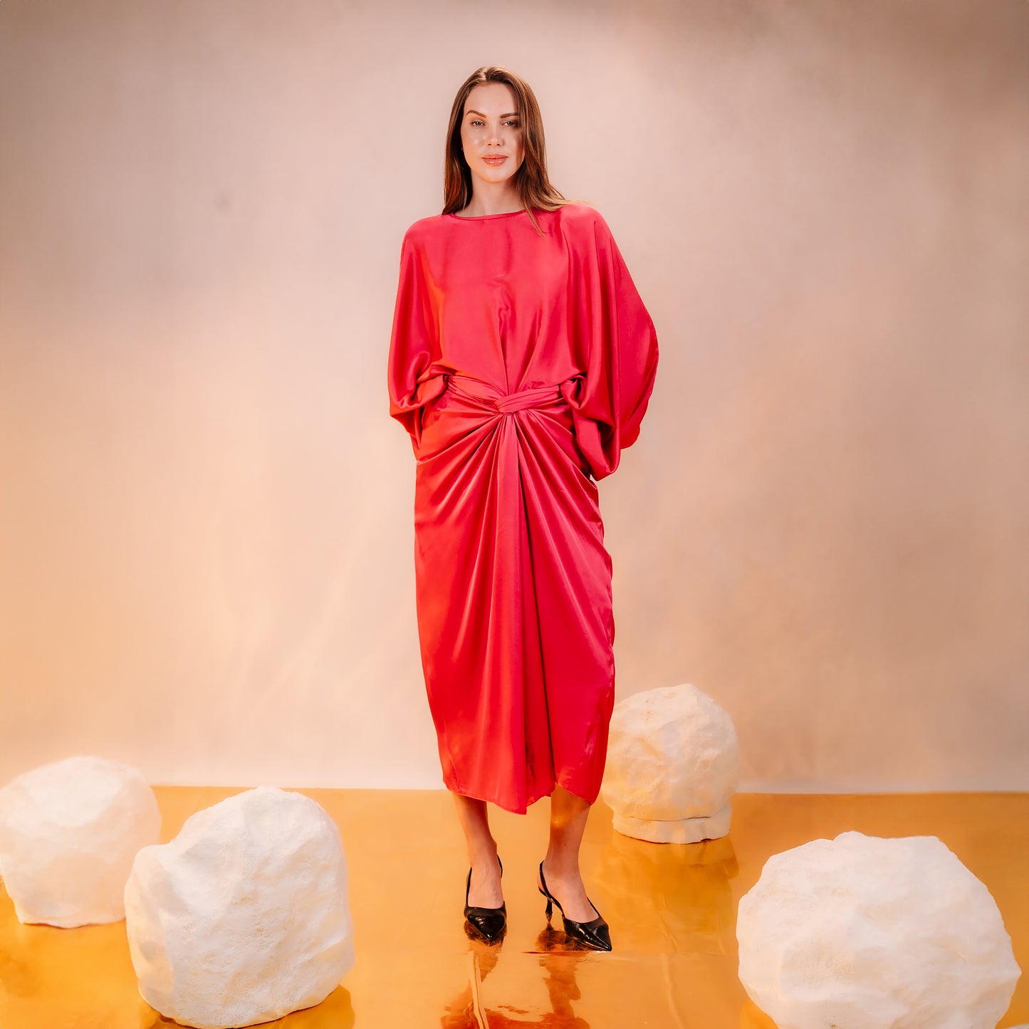 Satin Skirt Suit