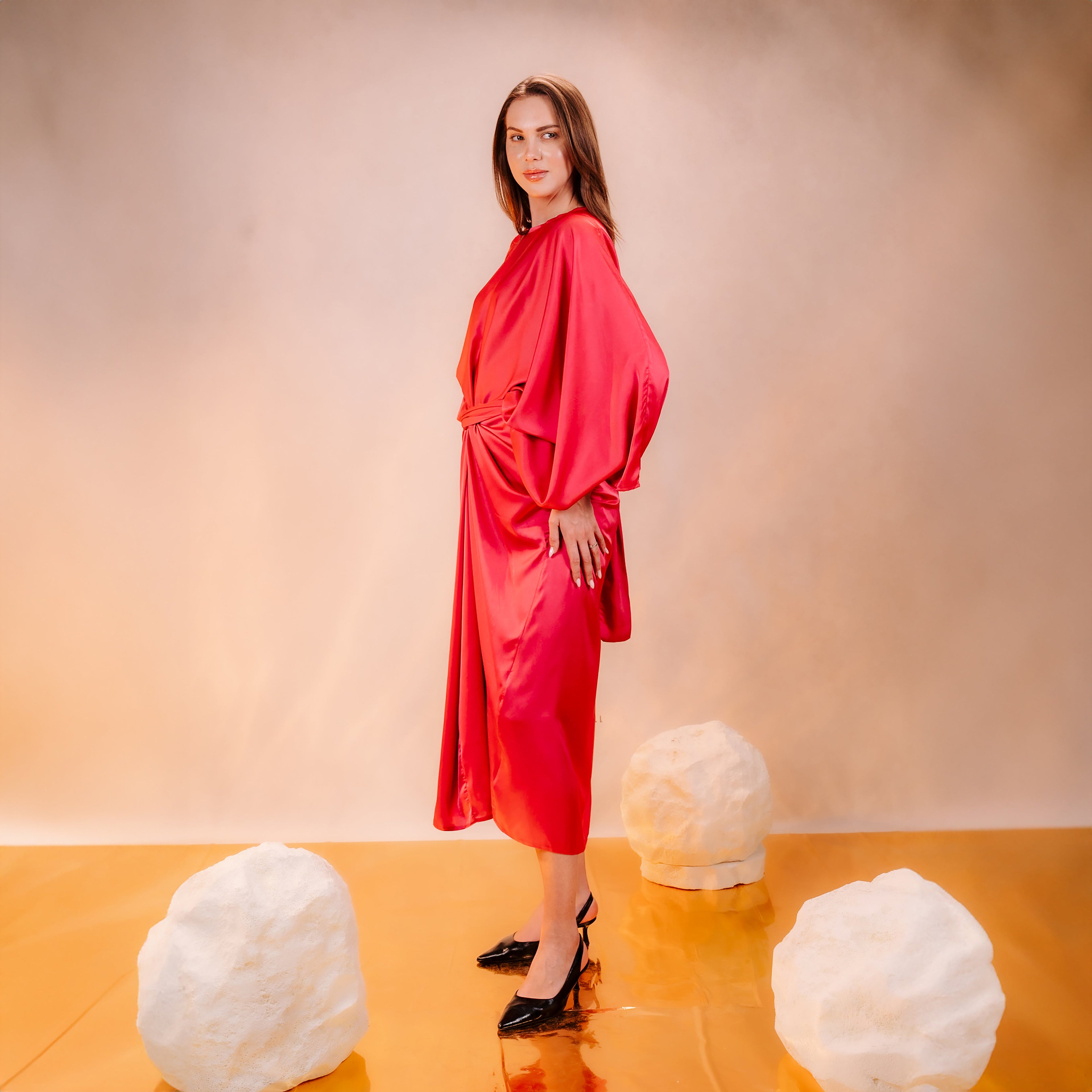 Satin Skirt Suit