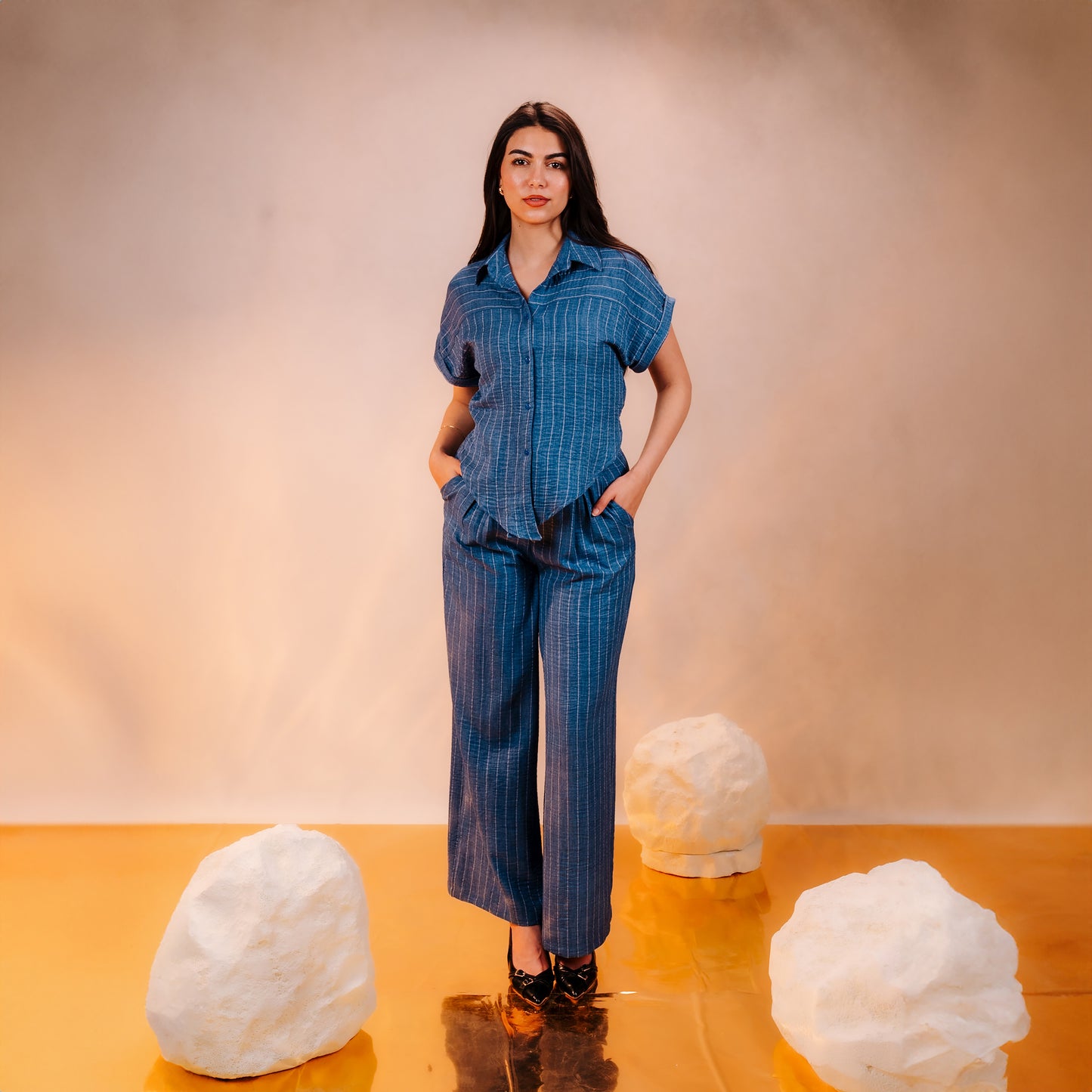 Zoya print stripe Set