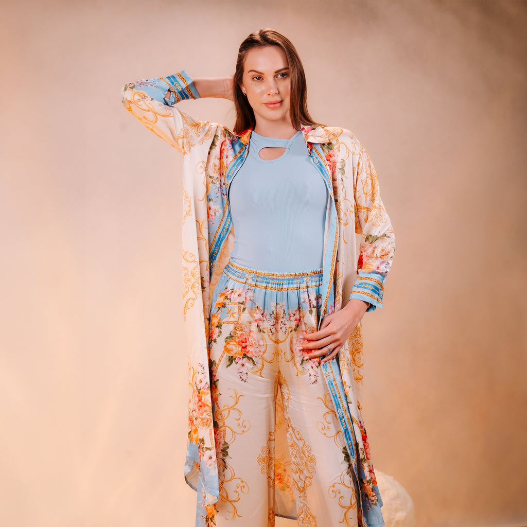 Floral Satin Suit