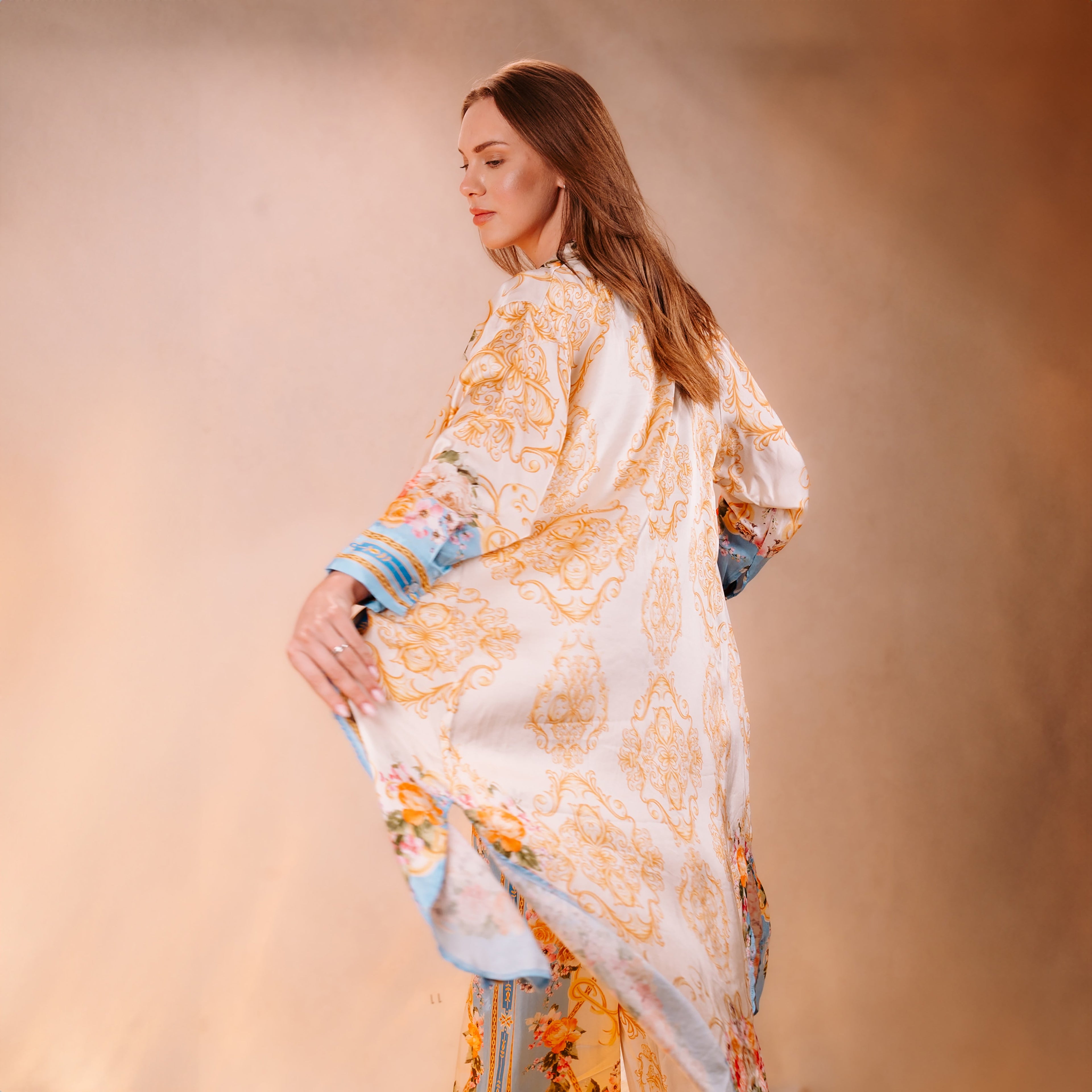 Floral Satin Suit