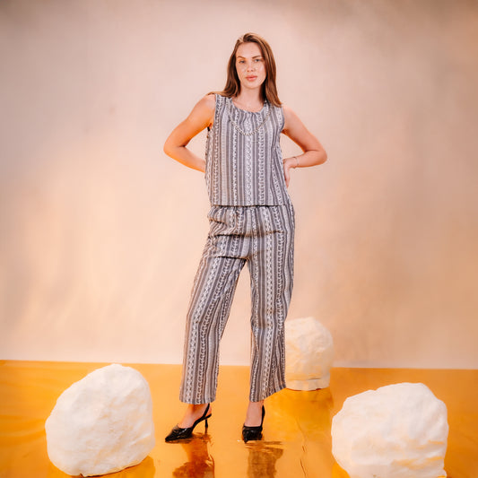 Printed Sleeveless Set