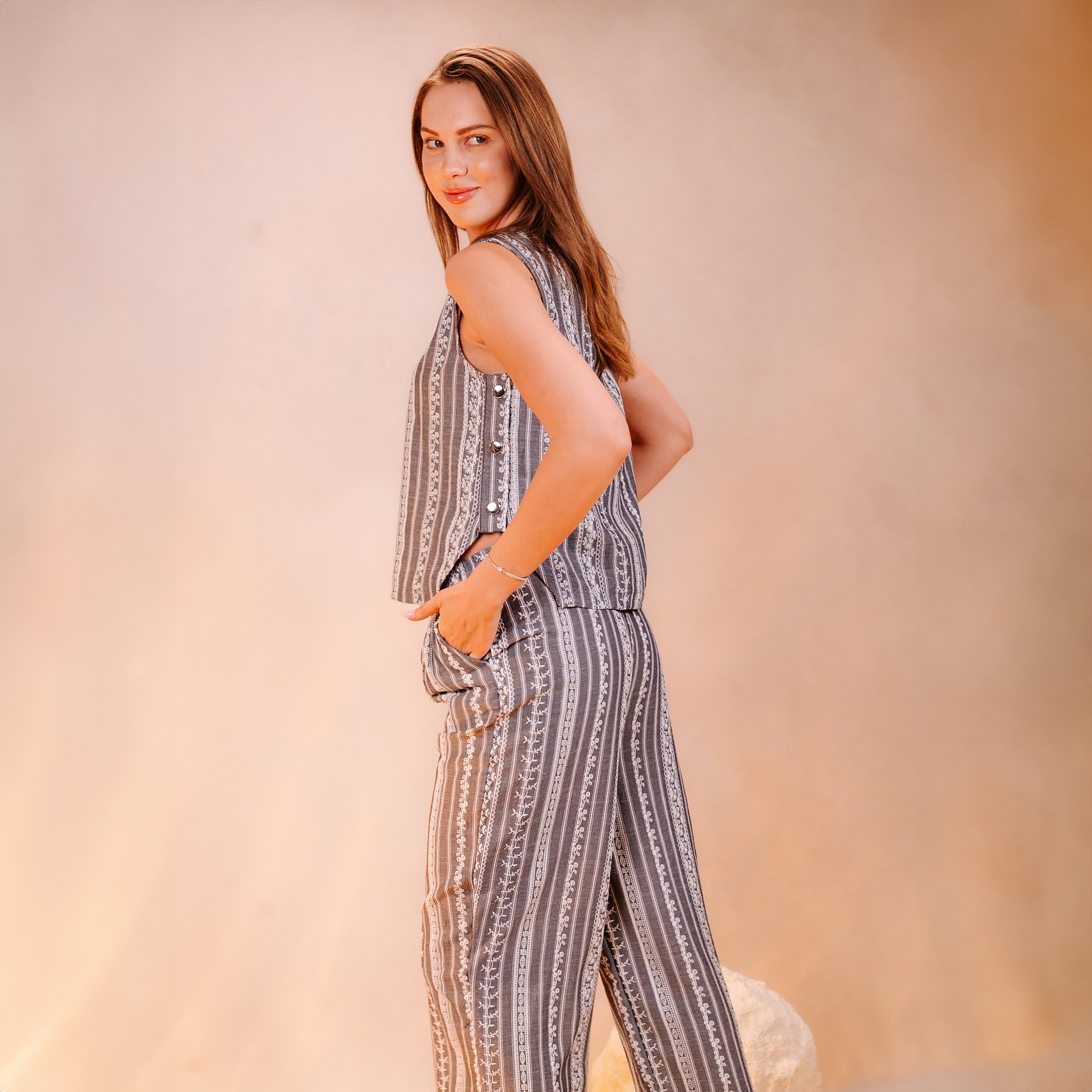 Printed Sleeveless Set