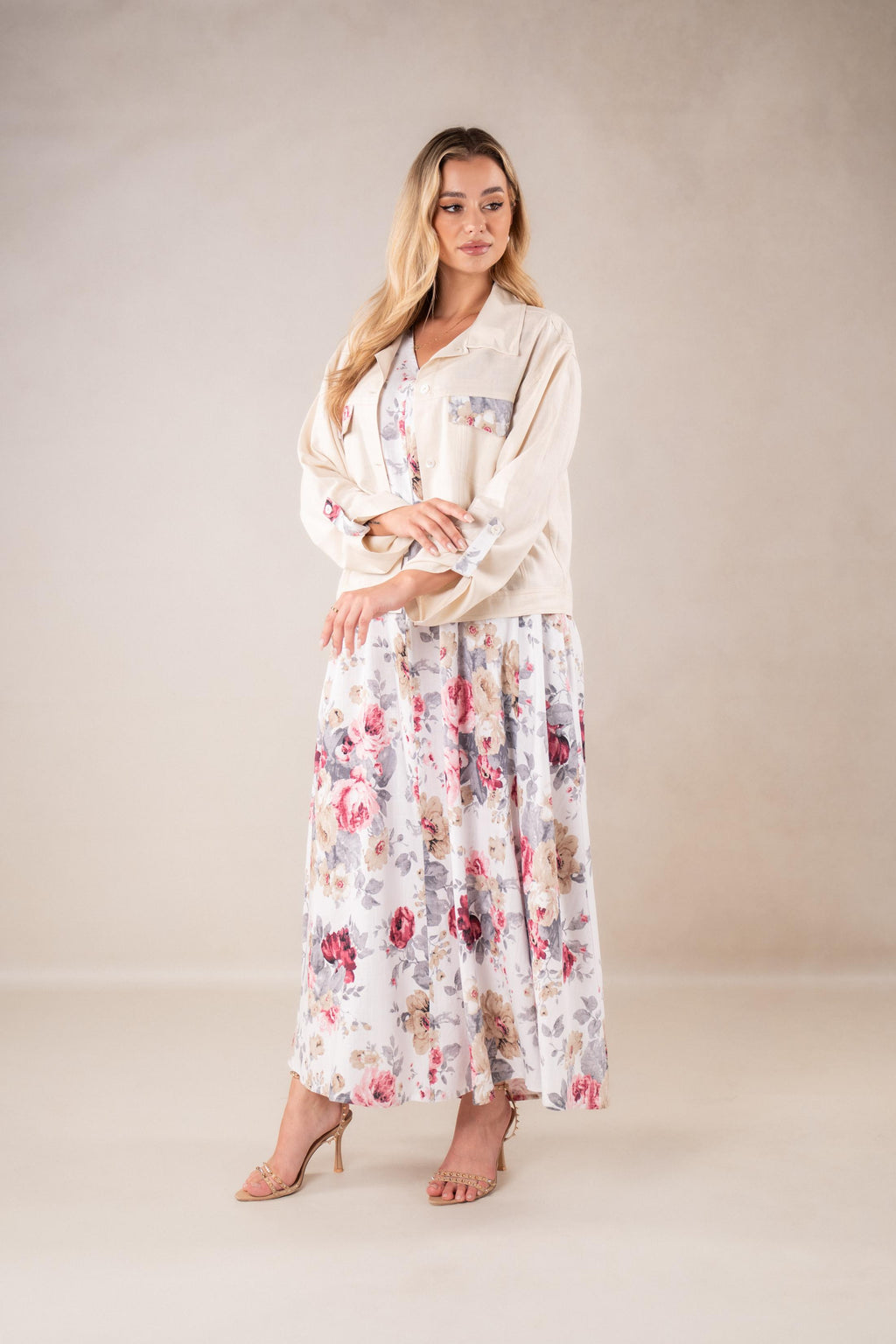 Verdant Vibe sleeveless Dress with Jacket