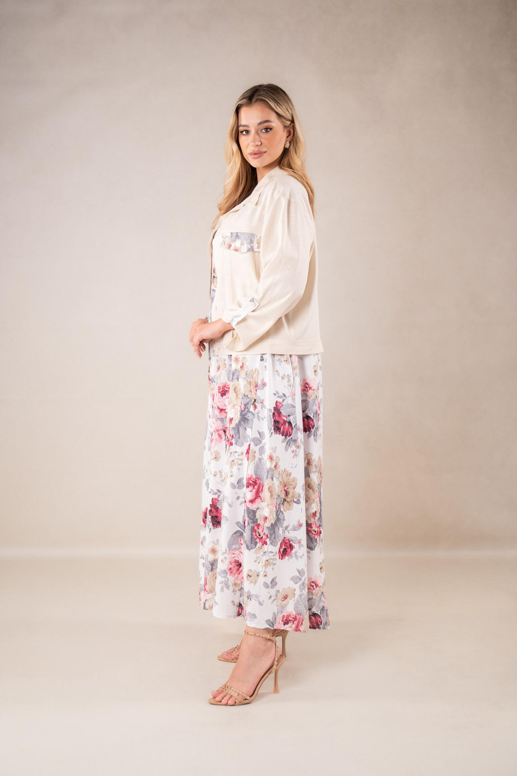 Verdant Vibe sleeveless Dress with Jacket