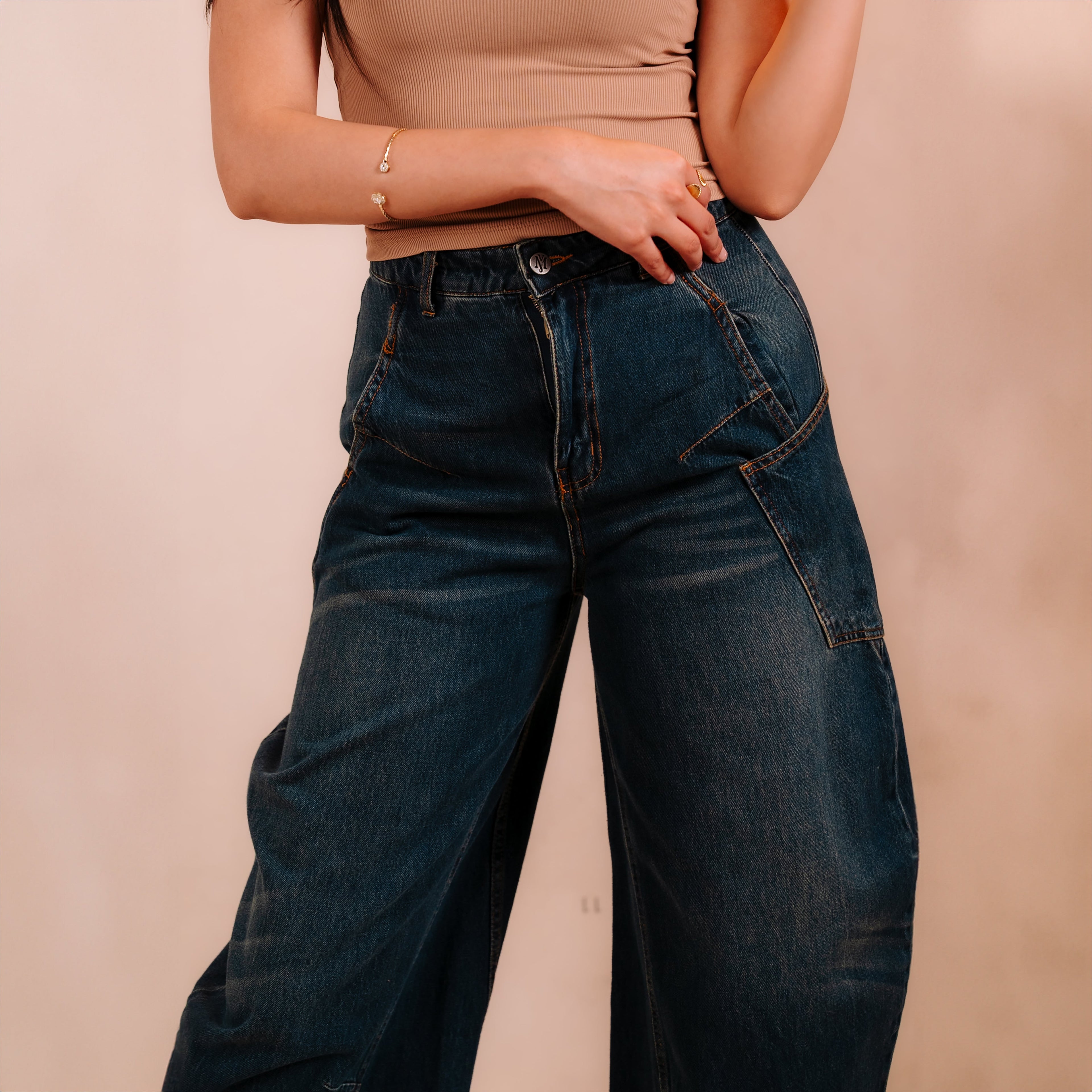 Denim Ballon Pants