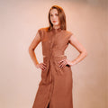 Half Sleeves Dress with Open Waist