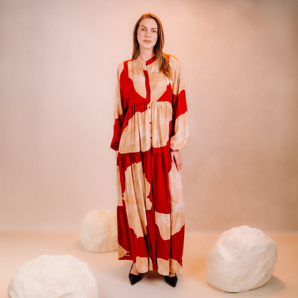 Printed Fabran Dress
