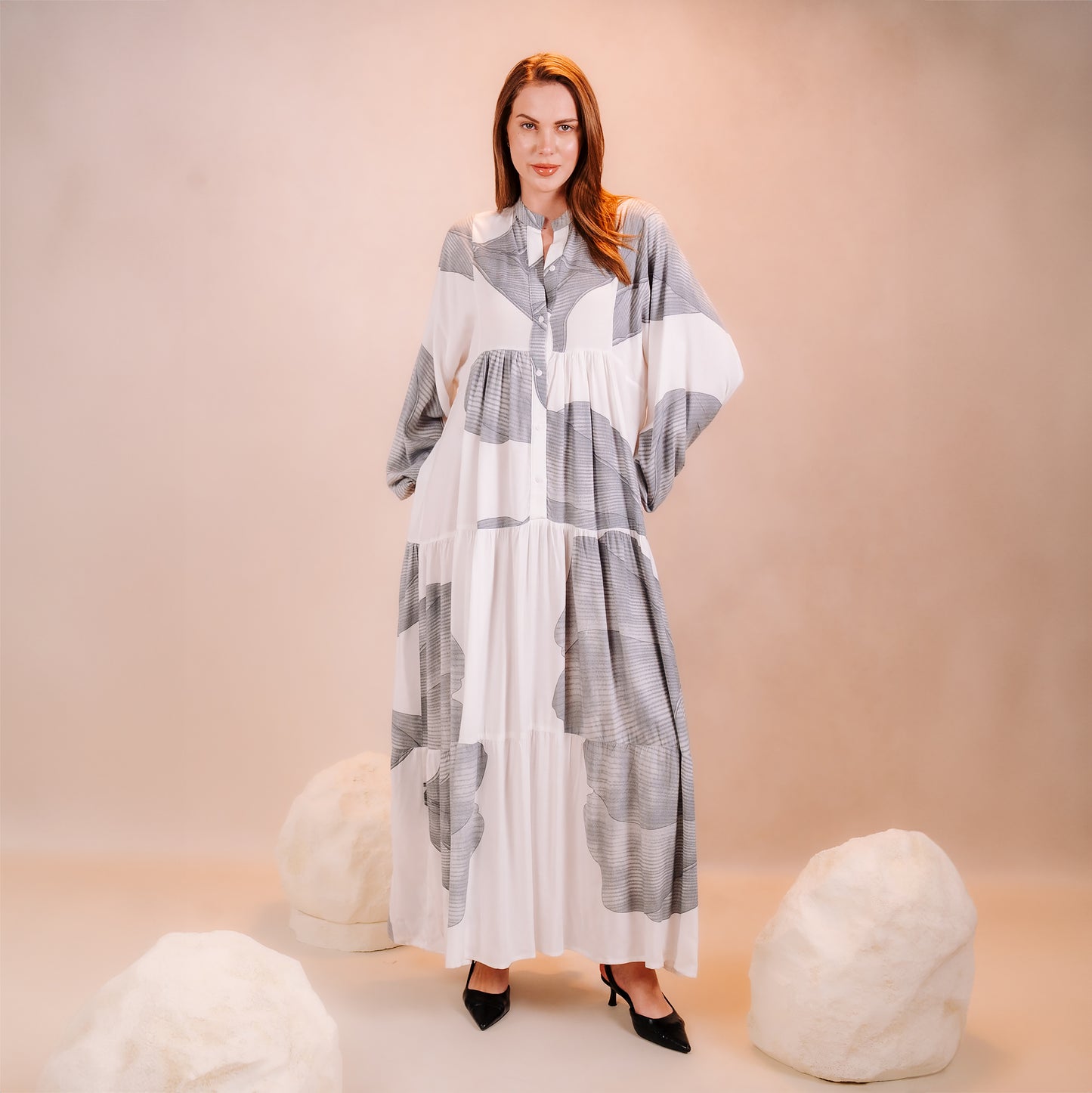 Printed Fabran Dress