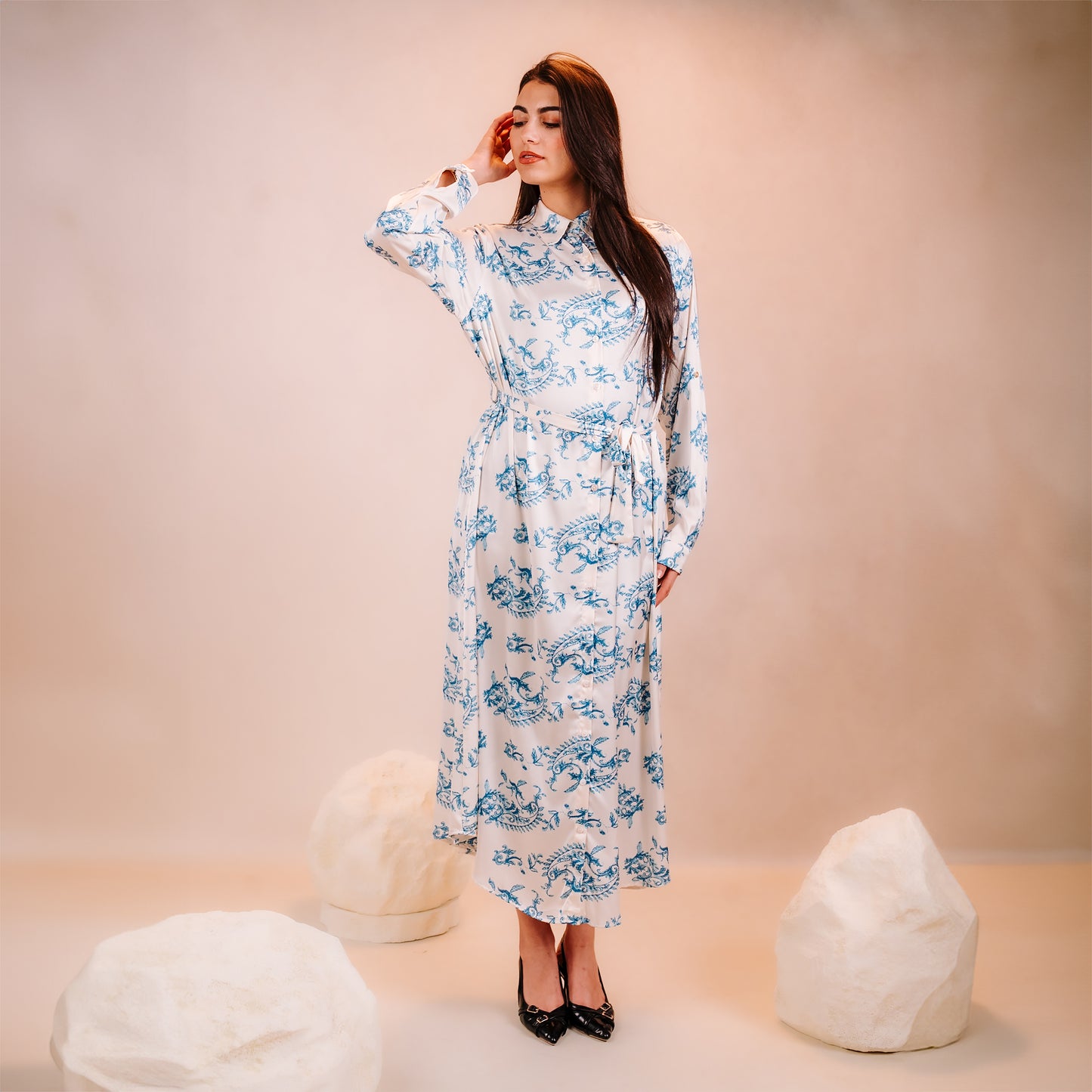 Printed Flower Long Shirt