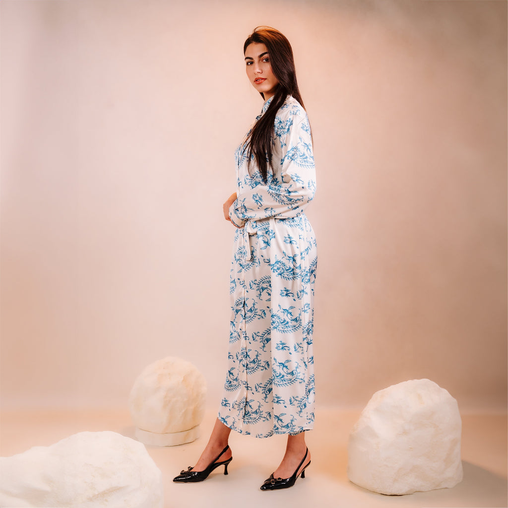 Printed Flower Long Shirt
