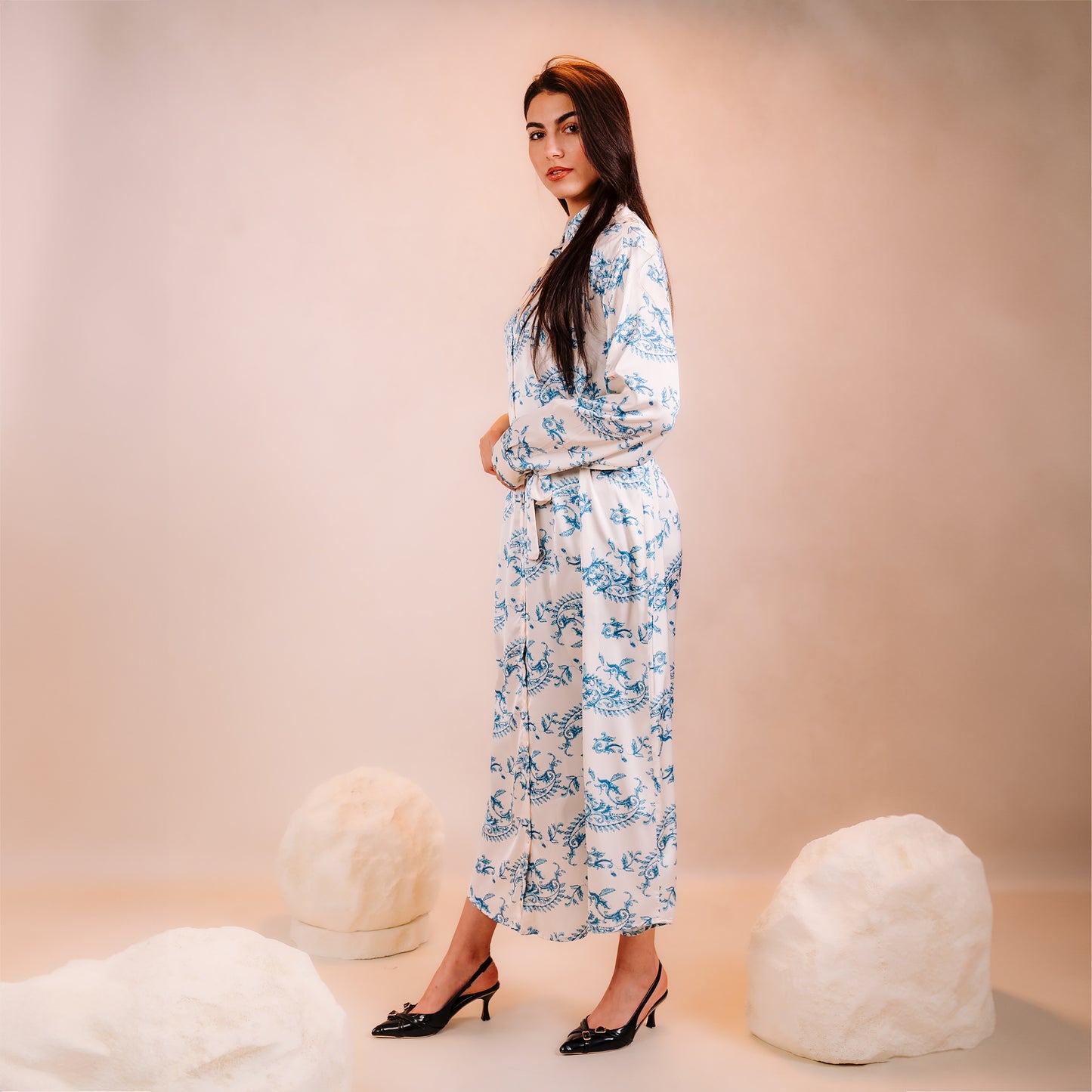 Printed Flower Long Shirt