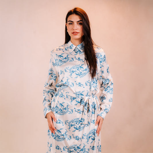 Printed Flower Long Shirt