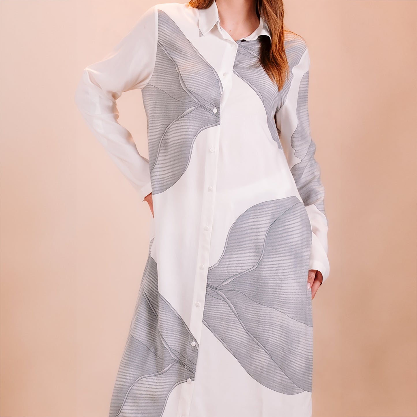 Long Printed Cardigan