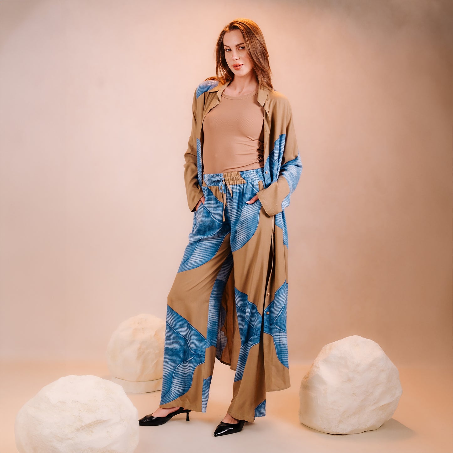 Long Printed Cardigan