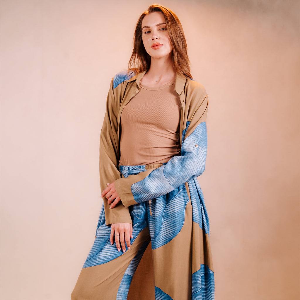 Long Printed Cardigan