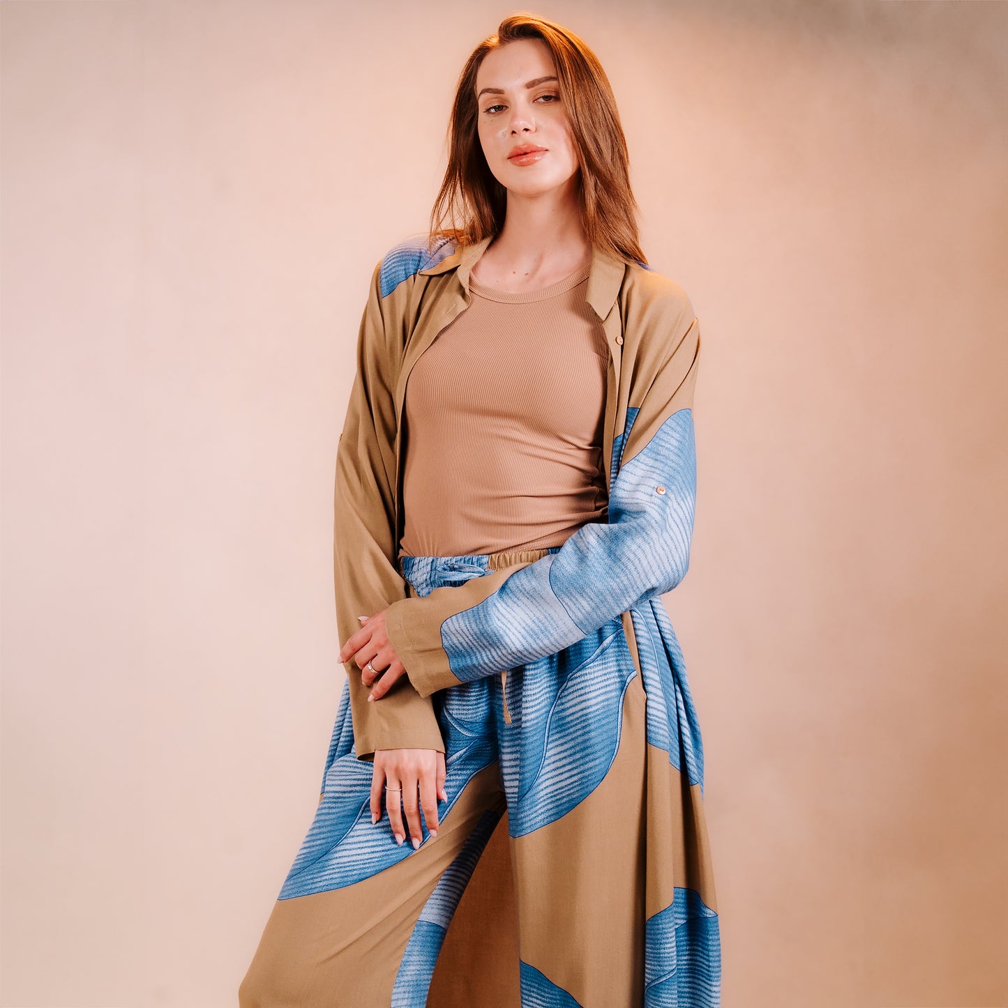 Long Printed Cardigan