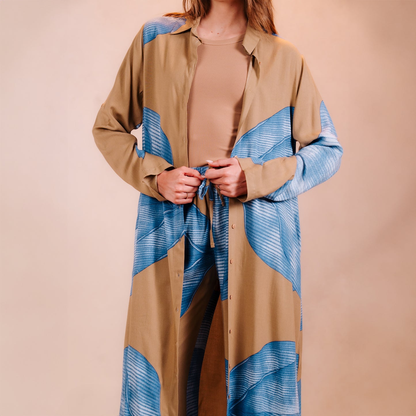 Long Printed Cardigan