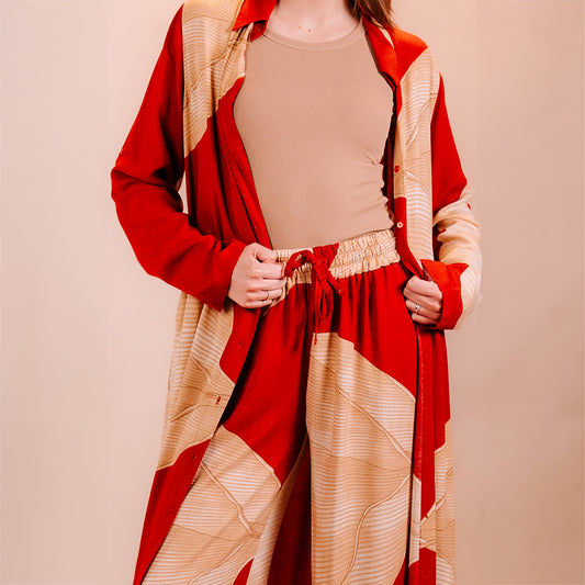 Long Printed Cardigan