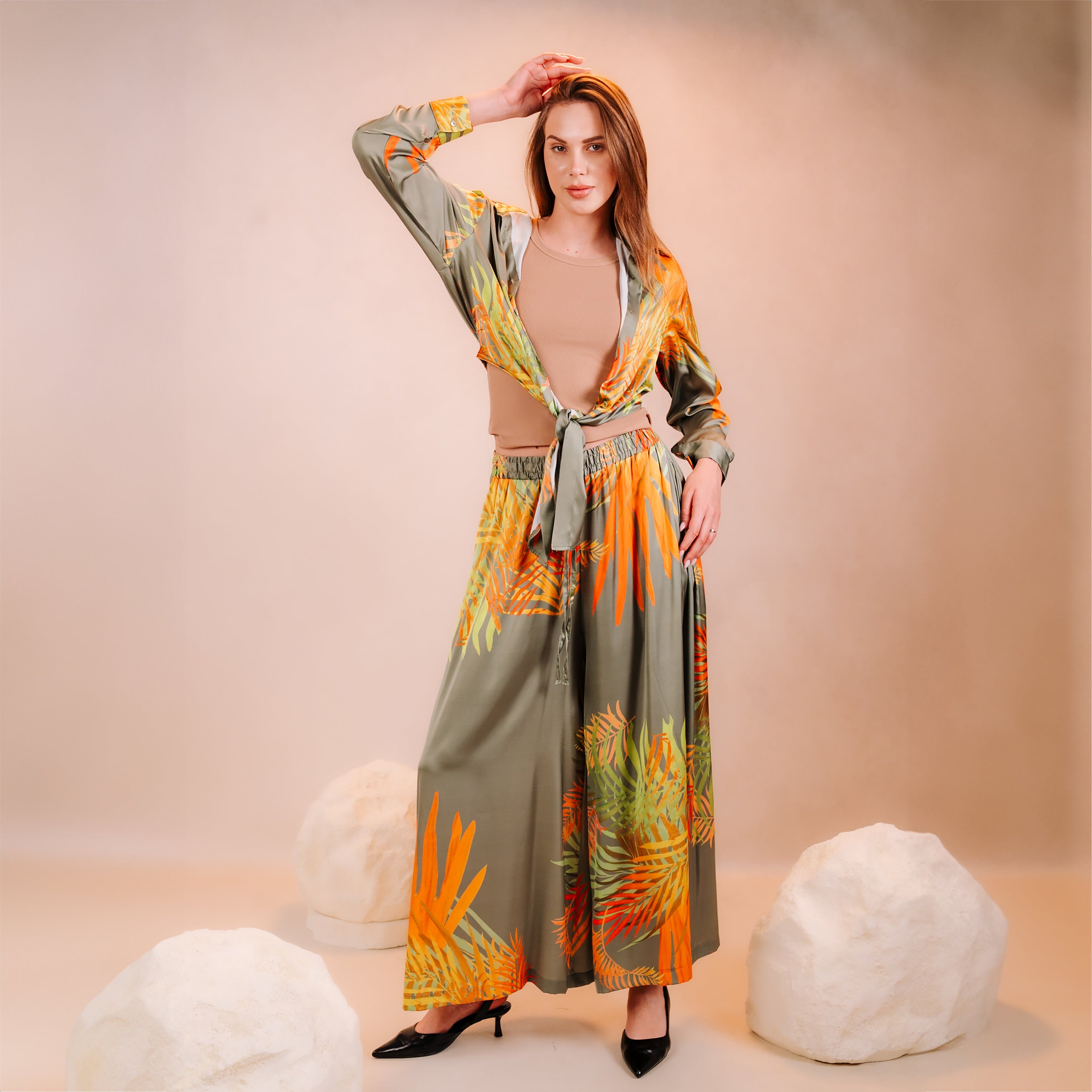 Sunset Balm Satin Suit