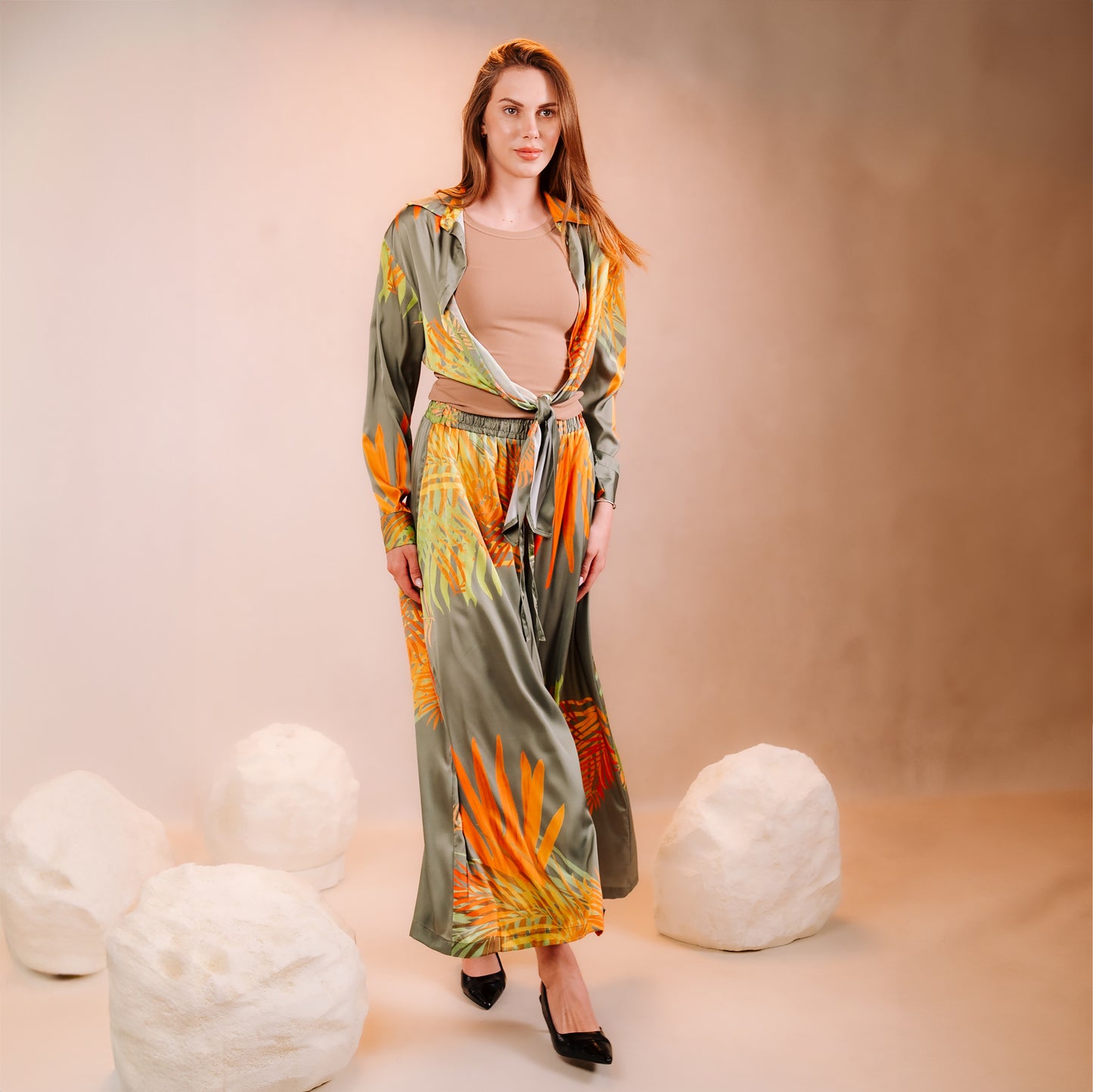 Sunset Balm Satin Suit