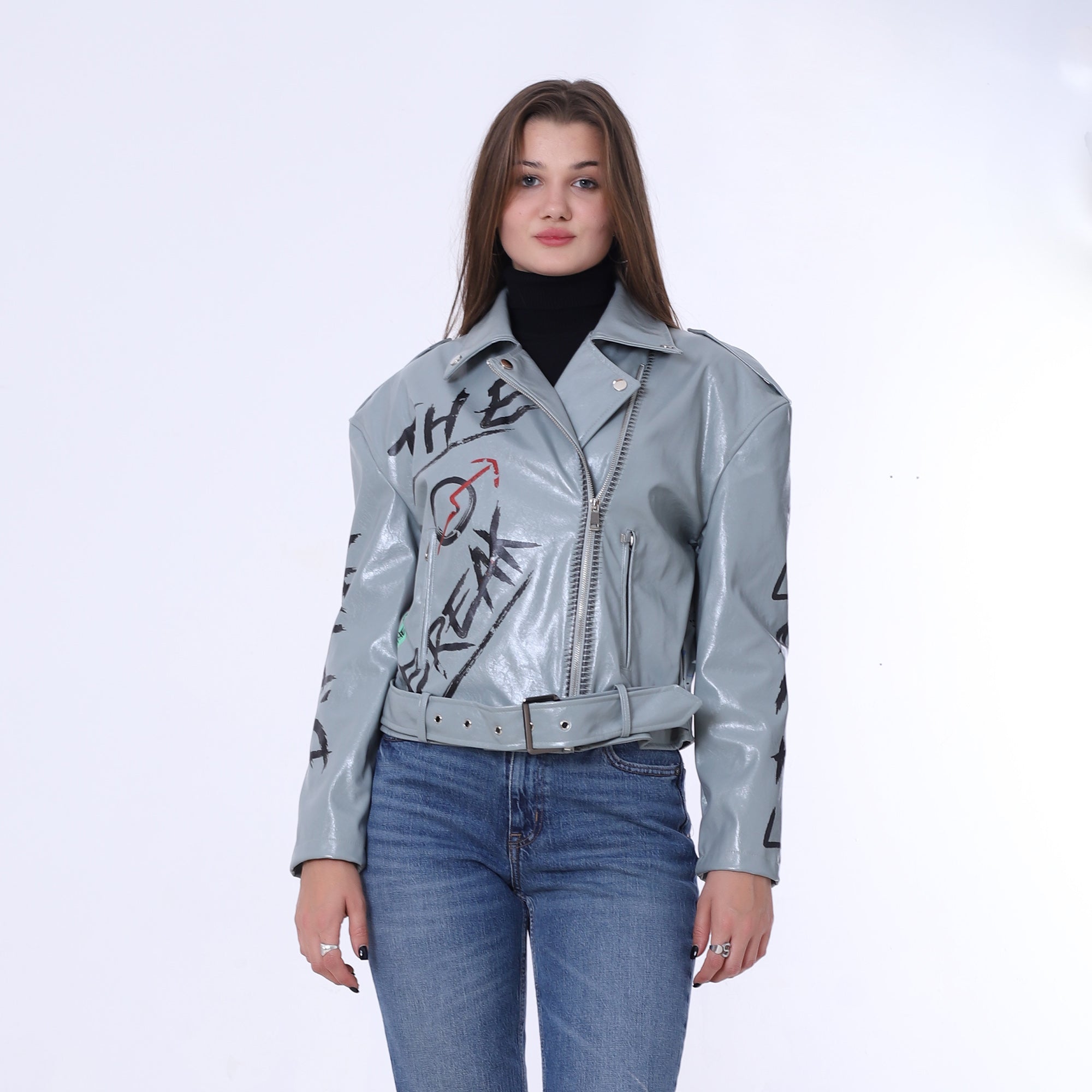 Printed Leather Jacket
