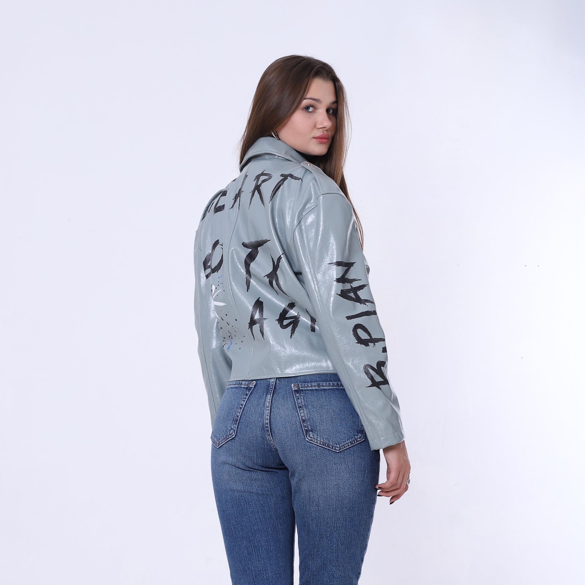 Printed Leather Jacket