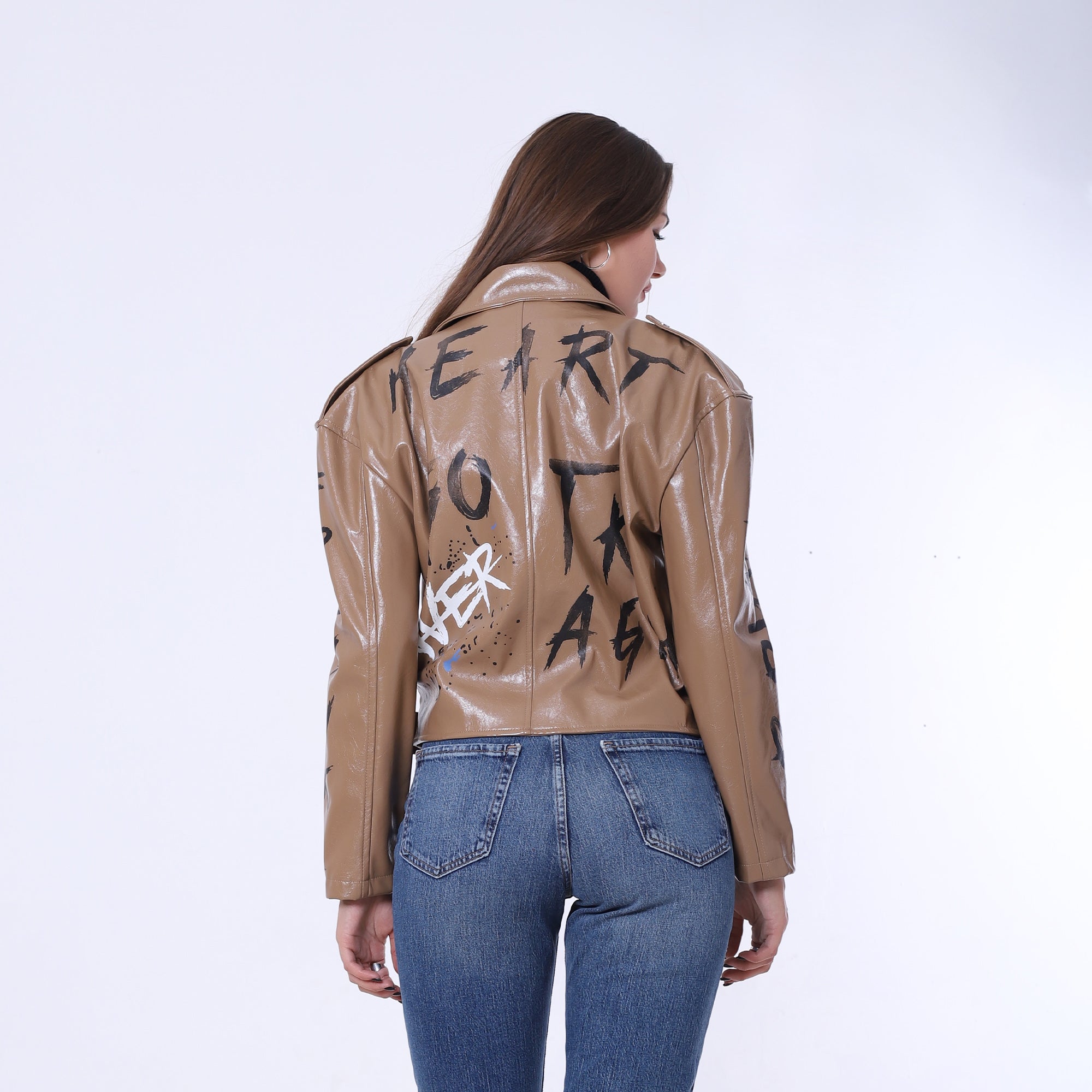 Printed Leather Jacket