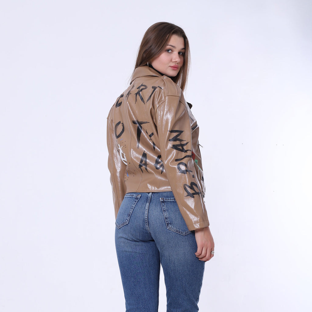 Printed Leather Jacket