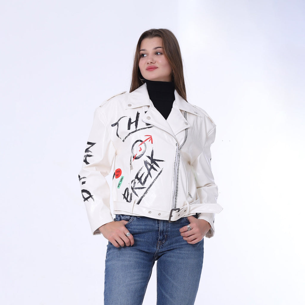 Printed Leather Jacket