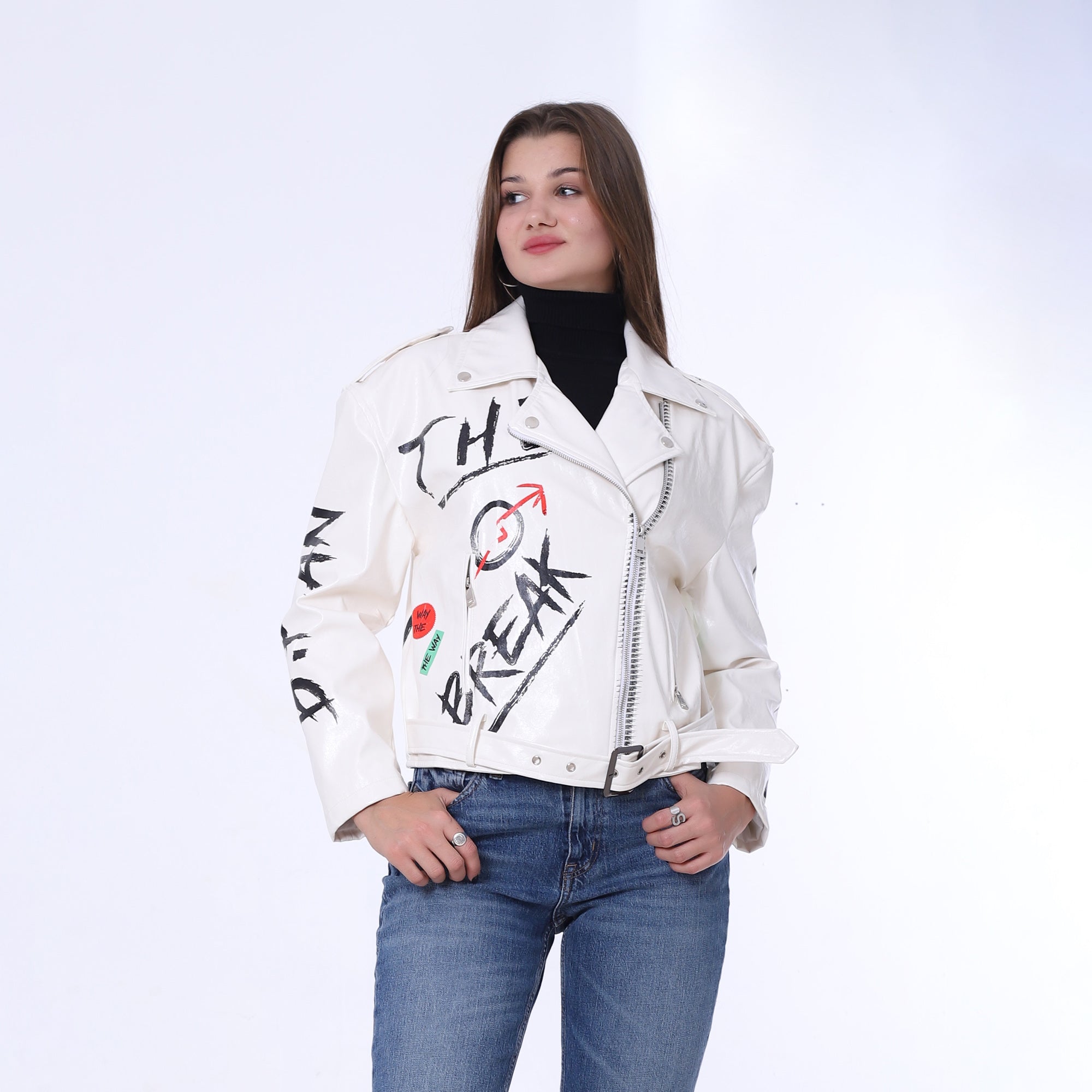 Printed Leather Jacket