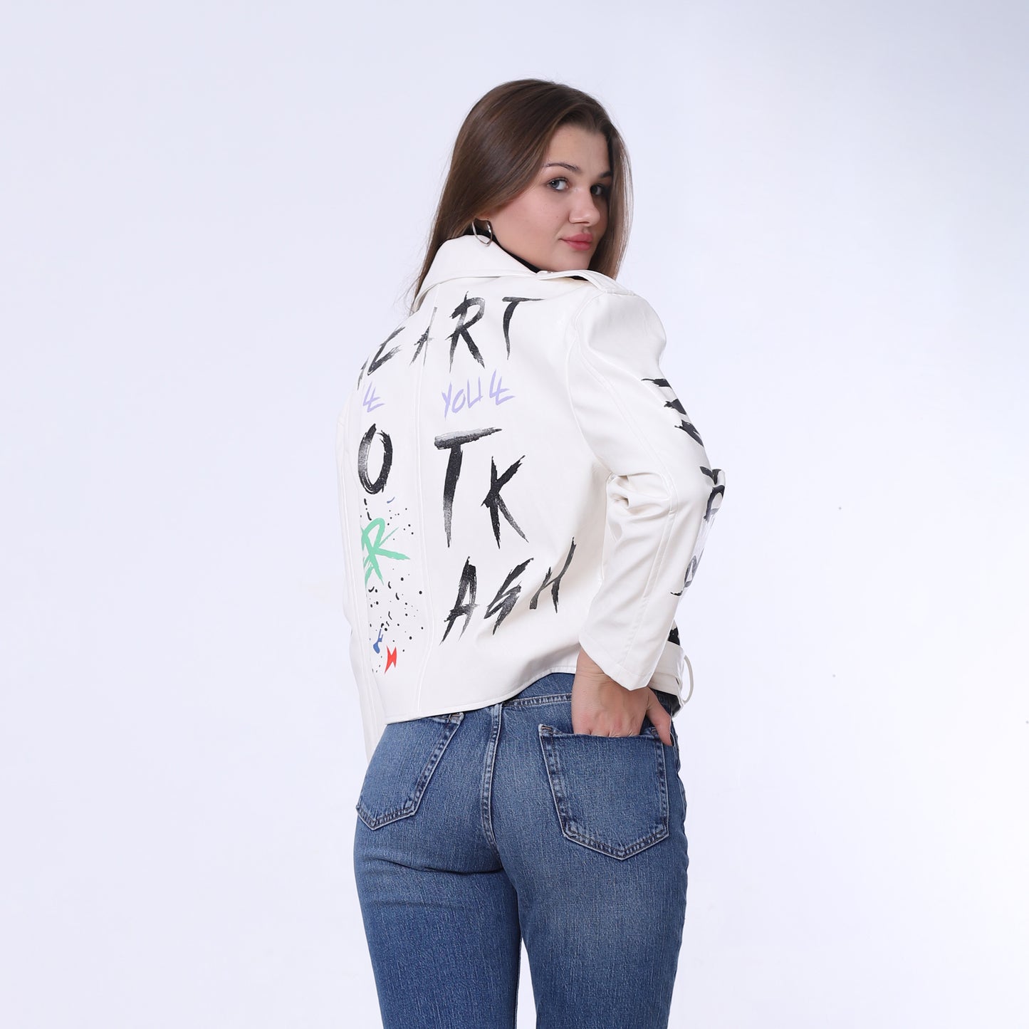 Printed Leather Jacket
