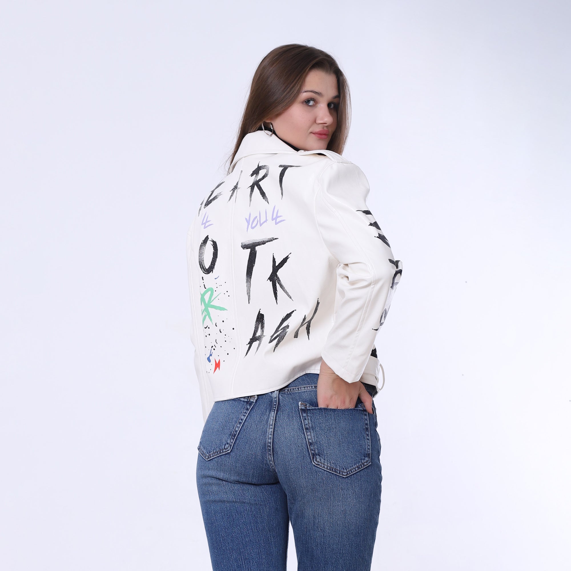 Printed Leather Jacket