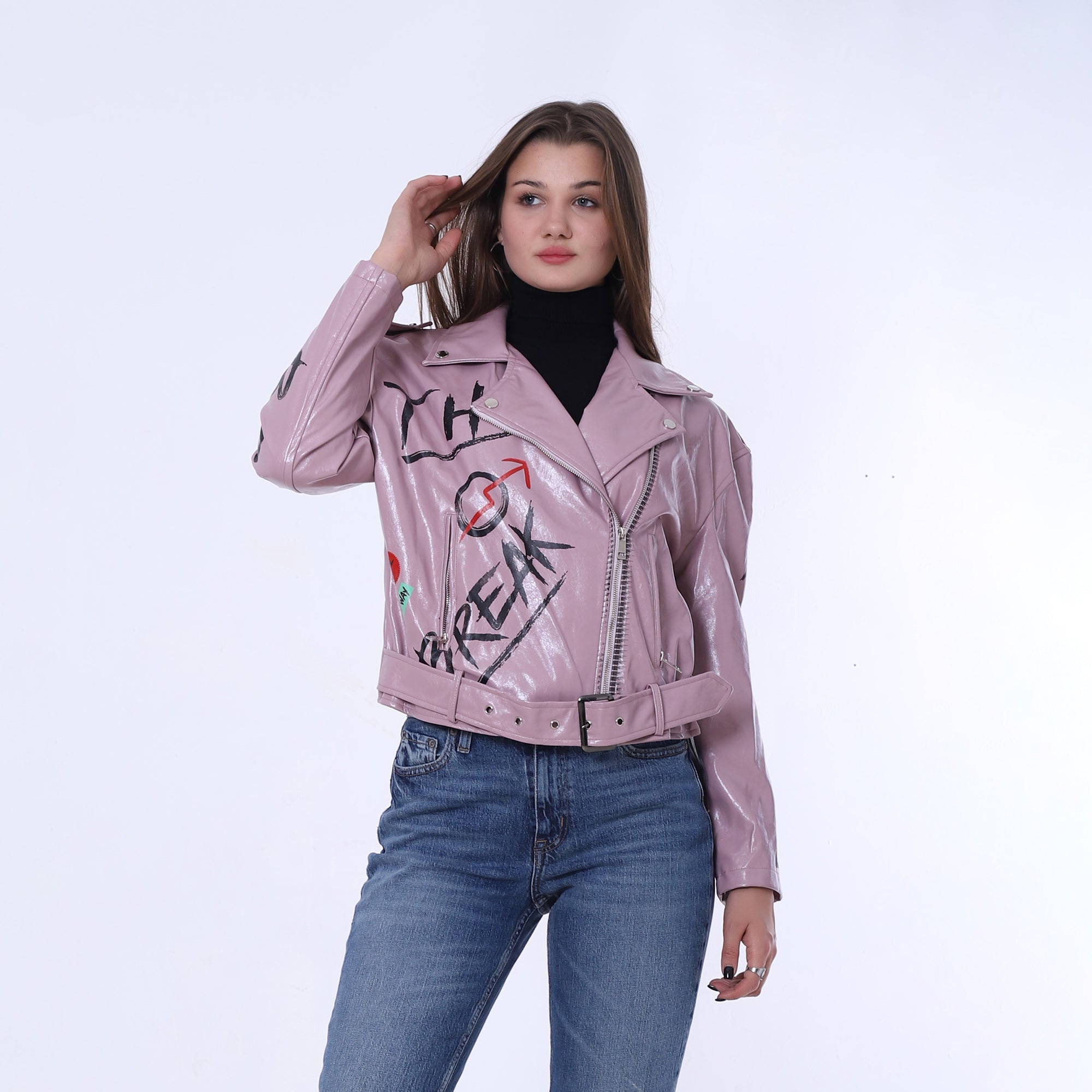 Printed Leather Jacket