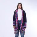 Knitted Long Frings Cardigan
