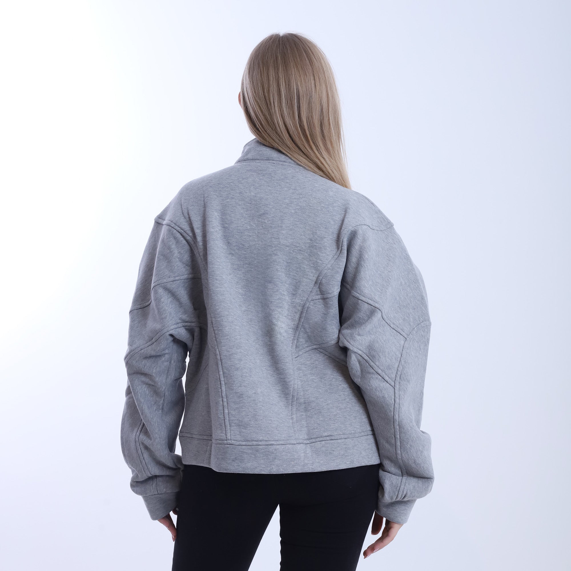 Zipper Melton Sweet Shirt