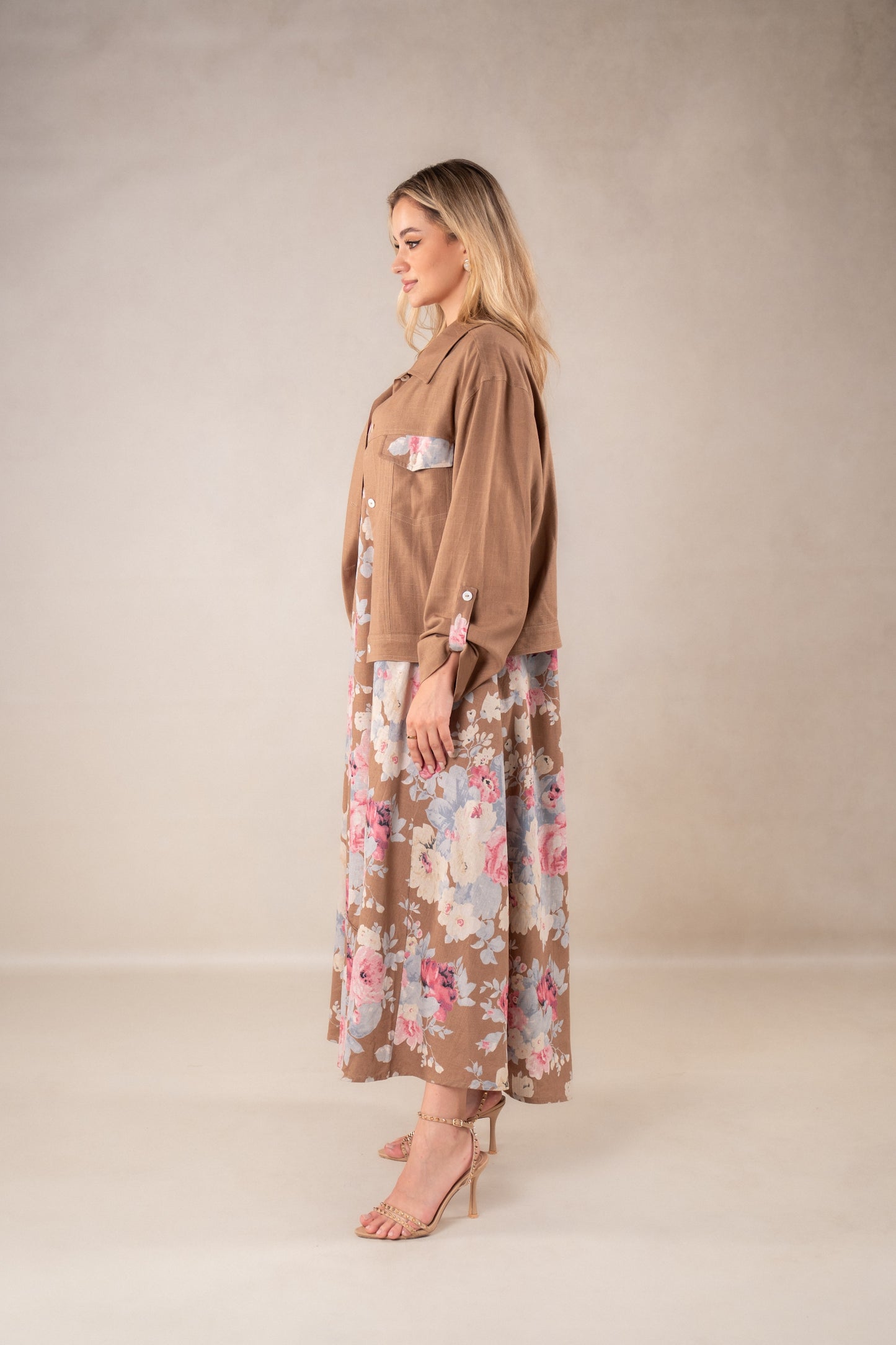 Verdant Vibe sleeveless Dress with Jacket