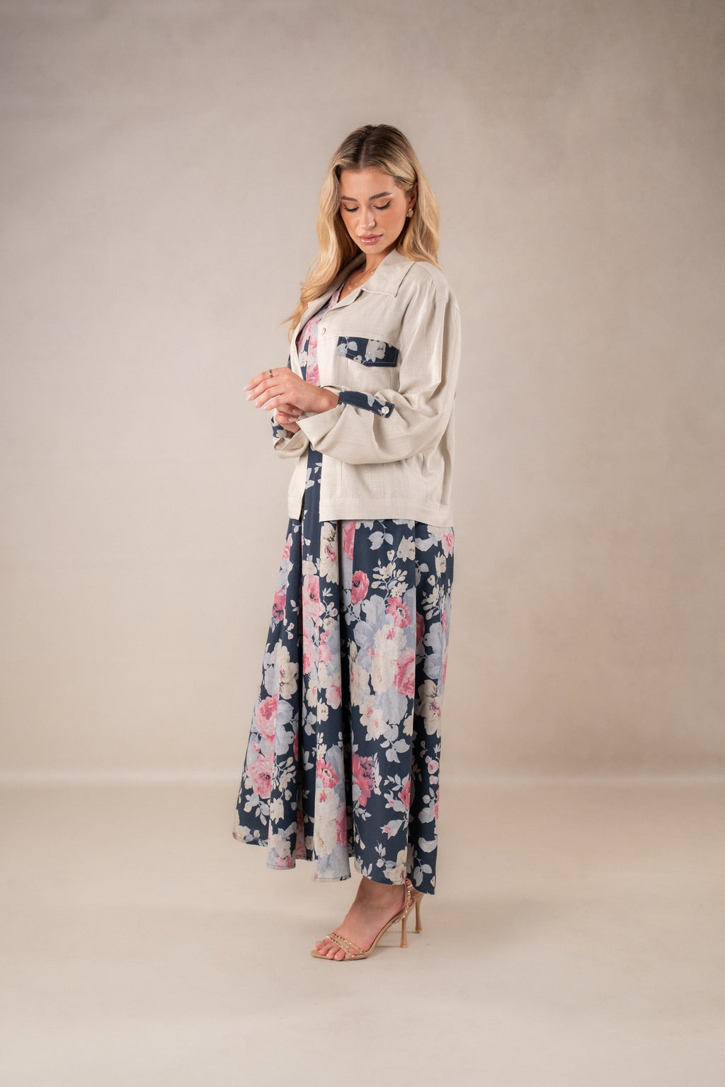 Verdant Vibe sleeveless Dress with Jacket