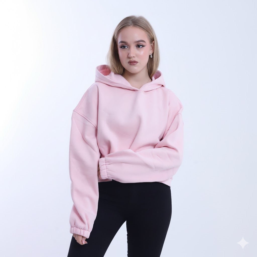 Crop Melton Hoodie